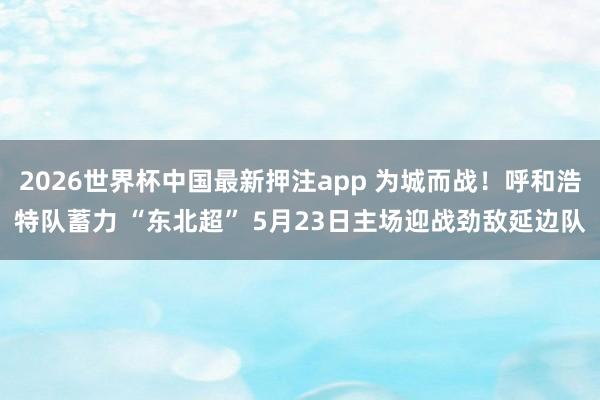 2026世界杯中国最新押注app 为城而战！呼和浩特队蓄力 “东北超” 5月23日主场迎战劲敌延边队