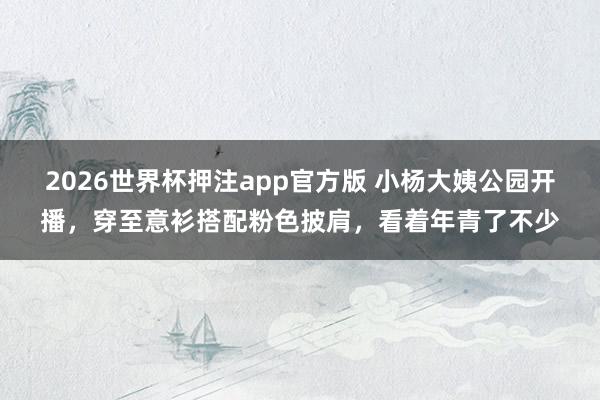 2026世界杯押注app官方版 小杨大姨公园开播，穿至意衫搭配粉色披肩，看着年青了不少