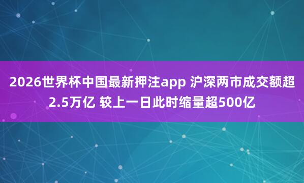 2026世界杯中国最新押注app 沪深两市成交额超2.5万亿 较上一日此时缩量超500亿