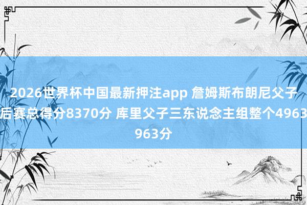 2026世界杯中国最新押注app 詹姆斯布朗尼父子季后赛总得分8370分 库里父子三东说念主组整个4963分