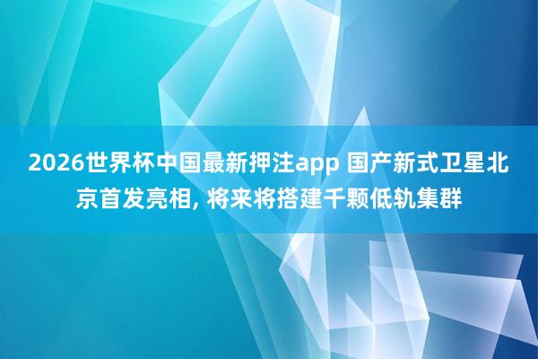 2026世界杯中国最新押注app 国产新式卫星北京首发亮相， 将来将搭建千颗低轨集群