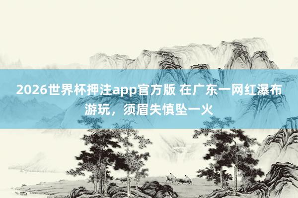 2026世界杯押注app官方版 在广东一网红瀑布游玩，须眉失慎坠一火