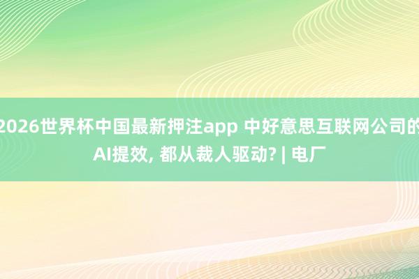 2026世界杯中国最新押注app 中好意思互联网公司的AI提效， 都从裁人驱动? | 电厂