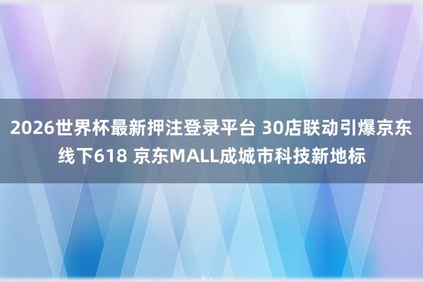 2026世界杯最新押注登录平台 30店联动引爆京东线下618 京东MALL成城市科技新地标